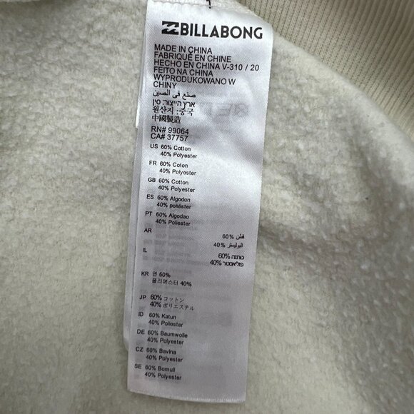 Billabong Wave Washed Crew Sweater Size Medium Men's Cream/Blue Excellent Cond. - Picture 6 of 6